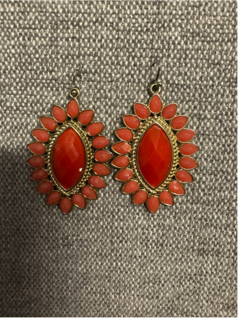 Women's Unbranded Red and Gold Statement Earrings